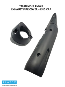 YAMAHA EXCITER/Y15ZR V1/V2 High-Quality Exhaust Pipe End Cap Set in Matt Black/CARBON FIBRE
