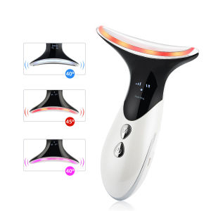 foreverlily Neck Anti Wrinkle Face Lifting Beauty Device LED Photon Therapy Skin Care EMS Tighten Massager Reduce Double Chin Wrinkle Removal