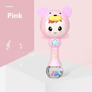 Mainan Bayi Tongkat Rattle Multifungsi + Teether + Musik + Lampu Kelap Kelip