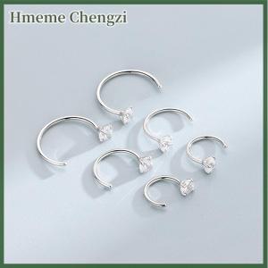Hmeme 1pc Stainless Steel CZ Earring Studs Ear Bone Cartilage Helix Tragus Daith Conch Rook Hoop Earring Women Body Jewelry