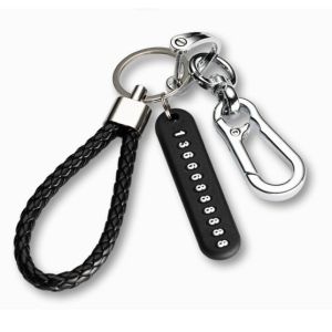 High Quality Keychain Anti-lost Phone Number Plate Car Motorcycle Keychain Pendant Keyring  Key Chain Fashion