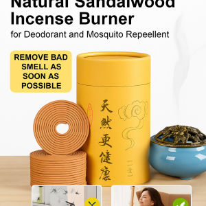 Incense Burner & Incense Holder/Natural Sandalwood Coil/Relaxation Mood Ancient Antibacterial/Home Hotel Mall Indoor/All Ages Men & Women