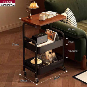 THEOMNIDESK Carbon Steel Multifunction Narrow Storage Rack Movable Bedside Table Sofa Side Table Dormitory Snack Storage Basket Trolley