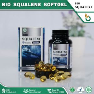 Bio Squalene Softgel Ori - Bio Squalene Original - Bio Squalene Asli - Bio Squalene - Bio Squalene Herbal - Bio Squalene Minyak Ikan Hiu - Bio Squalene Premium - Squalene - Bio Squalene Herbal - Bio Squalene Softgel Minyak Ikan Hiu Asli Halal MUI dan BPOM