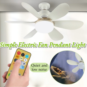 [HOT SALE ]Ceiling Fan Light With Energy Saving Lamp  Bedroom Silent Electric Fan Pendant Light