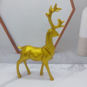 Hiasan meja aesthetic nordic patung rusa jantan emas