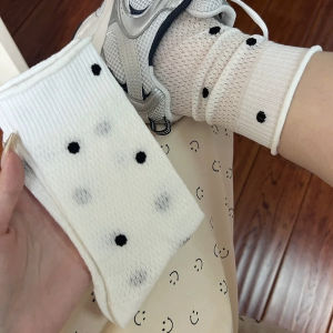 🤍beauty shoes🤍ถุงเท้าลายจุดผู้หญิง ถุงเท้าลายจุดระบายอากาศใหม่และทันสมัย ​​ราคาขายส่ง