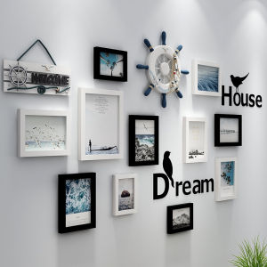 PINGUAN 13pcs/Set Picture Frame Wall Decor Combination with PicturesEasy Installation Photo Frame Family Picture Display