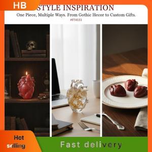 HB DIY Heart Candle Silicone Mold Embossed Pattern Soap Making Mold Flexible Reusable for Home Aromatherapy and Gifts