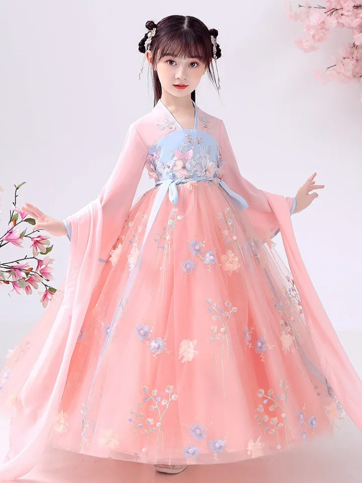 Hanfu Chinese Traditional Costume Girls Dress Kids Stage Dance Performance Lace Dress Kids Fairy Tangsuit Princess Dress Lazada PH