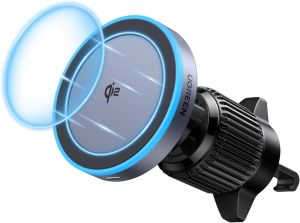 UGREEN Qi2 15W Magnetic Wireless Car Charger Mount Auto-align Air Vent Mount LED Lights Strong Magnetic Car Phone Holder for iPhone 17/16/15/14/13/12 Series and More