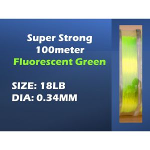 A-EX Fluorescent Green 100 meter Tali Tangsi Pancing Udang Green Nylon Prawn Fishing Line Tali Mancing Udang Memancing Galah Kolam