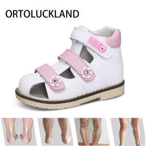 Ortoluckland Children Orthopedic Shoes For Clubfoot Leather Sandals With Arch Support Insole