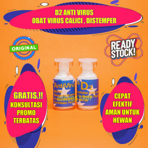 D2 VITAMIN D2 KUCING Obat kucing D2 obat flu berat obat virus calici distemper panleu vitamim kucing GARUDA GROUP. BONUS PIPET