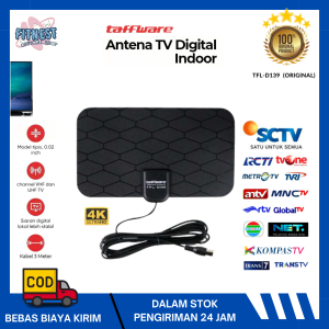 [ BISA COD ] Antena TV Digital 4K HD Super Jernih Taffware TFL - D139 DVB-T2 High Gain 25dB Indoor Outdoor Antena Digital Set Top Box Smart TV Android Tabung LED Semua Siaran Model Tempel Dinding Dalam Ruangan Anteneu Tivi Penangkap Sinyal TV Digital STB