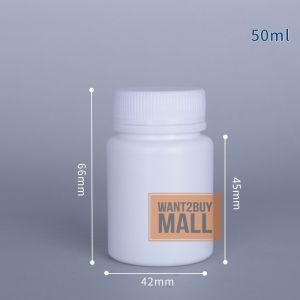 UMI 15/30/50/100ml Locking Cap Medicine Storage Pharmaceutical Grade HDPE Jar White Plastic Bottle Botol Plastik Ubat