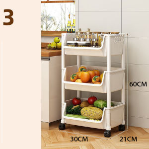 3/4/5 Shelf Bookcase Mobile Rack Storage Box Bathroom Trolley Kitchen Organizer