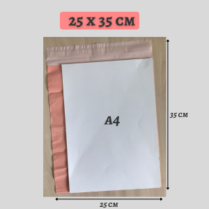 Pink Courier Bag | Beg Kurier | Flyer Plastic Bag | 快递袋 | Packing Mailing Bag | Pink Peach | No Pocket | 10/30/50pcs