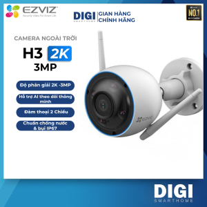 [FREESHIP] Camera IP WIFI EZVIZ H3 3K Full HD 5.0MP (Phiên Bản H3 3K Cao Cấp) Đàm Thoại 2 Chiều Chuẩn H.265 Thông Minh Ngoài Trời - DIGI
