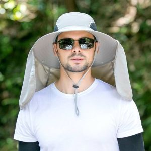 【IN STOCK】 Wide Brim Fisherman Hat Anti-UV Adjustable Bucket Hat 50+UPF Protection Sunscreen Hat Summer