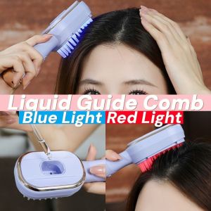 QKG24 30ML Scalp Applicator Comb Hygienic Liquid Filling Professional Liquid Guide Comb Relaxing EMS Microcurrent Pulse Red Light Hair Growth Comb Scalp Care