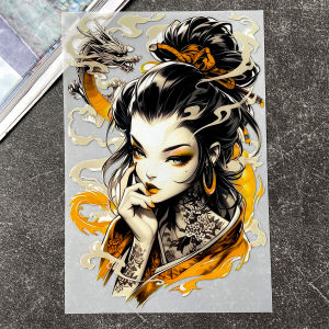 Jdm hoa anh đào Nhật Bản cô gái xinh đẹp nghệ thuật Nhãn dán mô tô phản quang nhiên liệu xe hơi bể cửa sổ miếng đệm cửa xe trang trí Đề-can chống thấm nước Phụ kiện xe máy