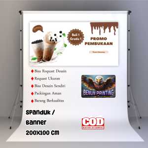 Spanduk Banner 200x100 Es Boba Bisa Request Desain