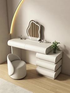 Cream Style Solid Wood Dresser Chest of Drawers Integrated Small Apartment Simple Modern Bedroom Makeup Table Light Luxury
