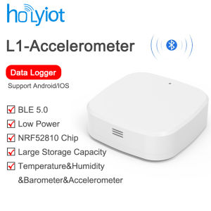 Holyiot Temperature Humidity Data Logger Reusable High Precision Exportable CSV/PDF/TXT/Excel Recording Meter with Acceleromer Sensor Datalogger Recorder with 32000 Record Capacity
