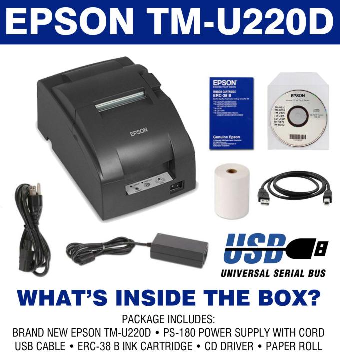 Epson TMU220D POS Impact Receipt Printer USB interface (Original
