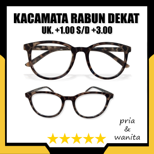 Kacamata Khusus Untuk Rabun Jarak Dekat +1.00 +1.25+1.50+1.75 +2.00 +2.25 +2.50 +2.75  +3.00 Frame Model Oval Leopard Coklat Terbaru  Masa Kini - BISA COD