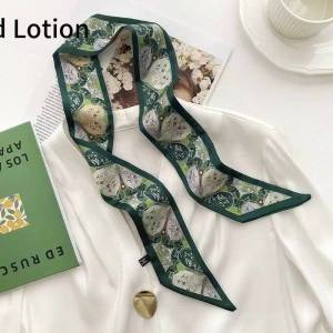 Tropical plants silk scarf headband for women twilly scarf for bags handle  hair accessories for women SP0734