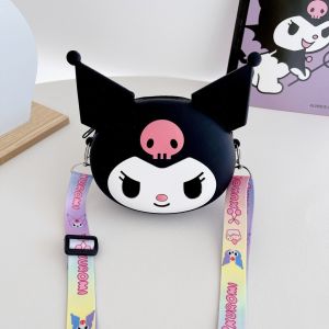 Kuromi Silicone Sanrio Children Coin Purse Wallet Kids Shoulder Bag Diagonal Bag for Girl Waterproof