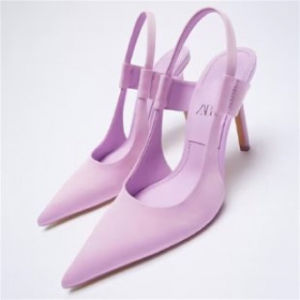 Pointed Toe Shallow High Heels ZA Style New Model Closed Toe Back Strap Open Heel Stiletto High Heel Sandals For Women