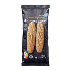 Picard 2 Rustic Precooked French Half Baguettes Bread - Frozen