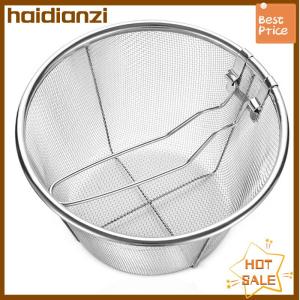 haidianzi French Chip Frying Strainer Basket Stainless Steel Deep Fry Basket Kitchen Round Fryer Wire Mesh With Handle Wire Colander Nets