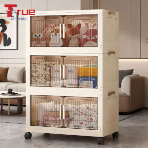 Tủ đựng đồ trong suốt dạng ngăn kéo dày tủ đựng đồ nhiều lớp màu vàng kem70cmbàn đầu giường có thể tháo rờichống bụi