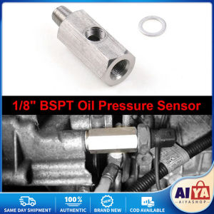 Stainless Steel 1/8 BSPT Oil Pressure Sensor Oil Tee Fitting To NPT Adapter Turbo Feed Line Gauge T