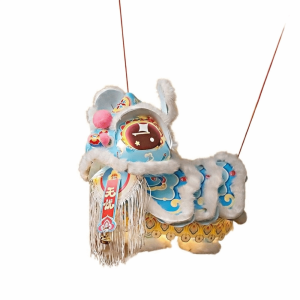 FORTUNESS Ancient Style Mid-Autumn Festival Lantern Lion Dance PVC Handheld Lantern Portable with Tassel Luminous Lantern Kids