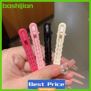 bashijian 2Pcs set Candy Color Metal Hollow Hair Clip Broken Hair Side Duckbill Bangs Y2k Hair Accessories