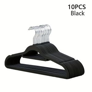 10/20pcs Premium Velvet Hanger - Non slip Hanger with Tie Rod - Black/Beige/Pink Hanger with 360 degree Rotating Hook - Heavy duty Hanger Clothing Store Exclusive Hanger
