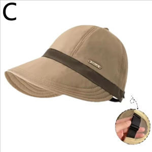 Womens Sun Hat with Mask Fixing Buckle Summer Outdoor UV Protection Cap Adjustable Wide Brim Bucket Caps