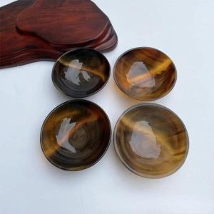 Natural Ox Horn Small Bowl Thick Horn Seasoning Dish Drinking Tea Bowl Soy Sauce Dish Multi-purpose Restaurant Tableware