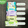 Poomsoft 5 Packs x 100 Sheet Purple Lavender Scented Alcohol-Free Baby Wipes Wet Tissue Disposable Cotton Gentle Wipes. 