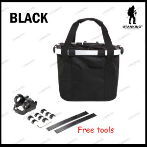 UtanKing™ Foldable Bicycle Front Basket  Mountain Bike Handlebar Storage Bag Pet Carrier Seat Picnic Beg Bakul Basikal