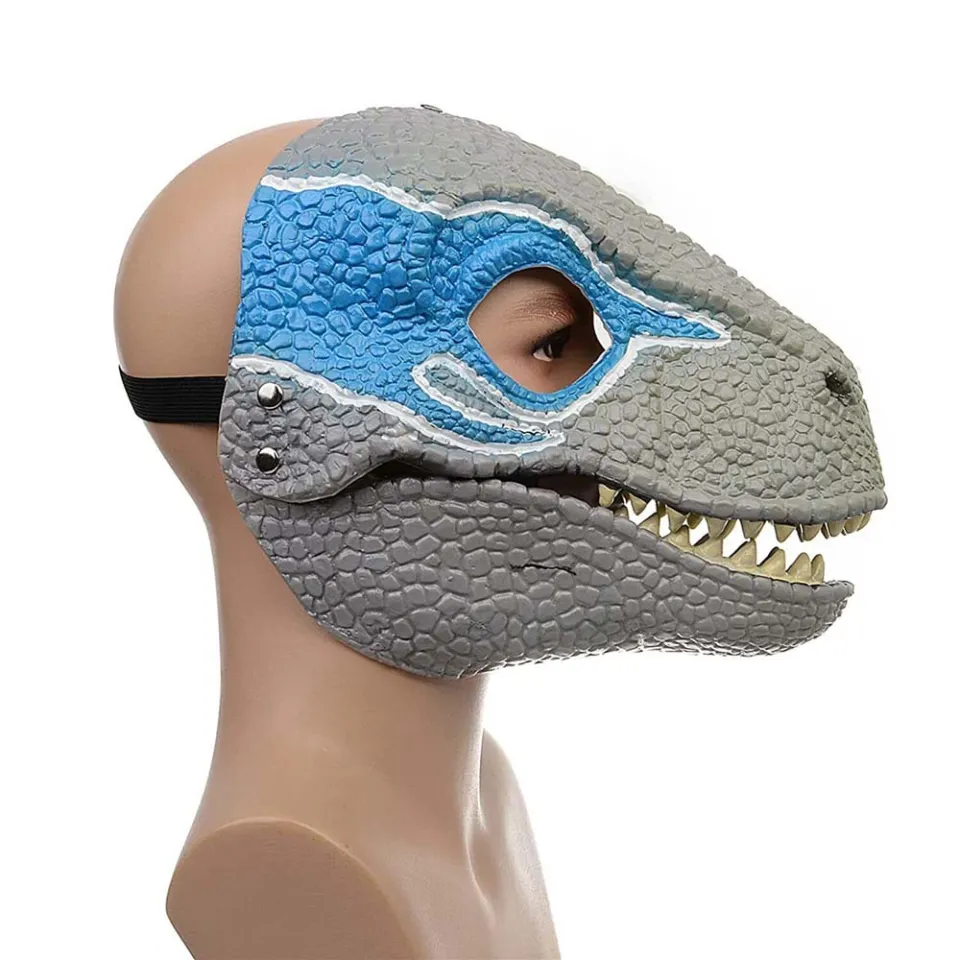 Jurassic World Velociraptor BLUE Dinosaur Dino popular Moving Mask - Camp Cretaceous