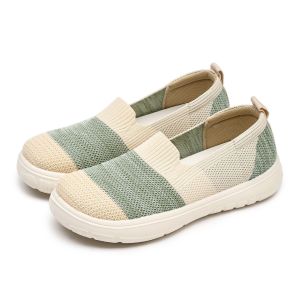 Free Shipping New Color-Blocked Knit Mesh Casual Shoes Versatile Soft-Soled Canvas Shoes Lightweight And Non-Slip Perfect For Moms And Everyday Walking