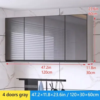 Aluminum Wall Cabinet Modern High Gloss Kitchen Wall Cabinet Kitchen Cabinet – Space Saving Storage Organizer with Open Shelf