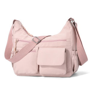 [Candy style] November new womens shoulder bag messenger bag womens multi-pocket zipper cloth light backpack