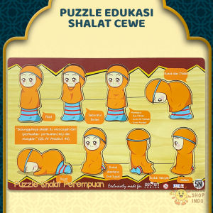 TAIYO Mainan Anak Puzzle Kayu Huruf Hijaiyah Shalat Wudhu Indonesia Islam Edukasi Wooden Jigsaw